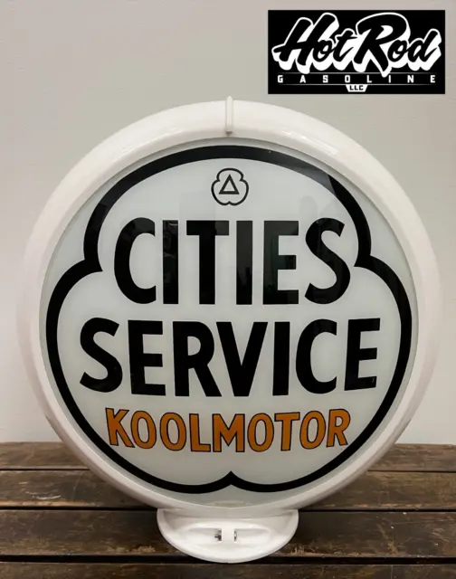 CITIES SERVICE Koolmotor Reproduction 13.5" Gas Pump Globe - (White Body)