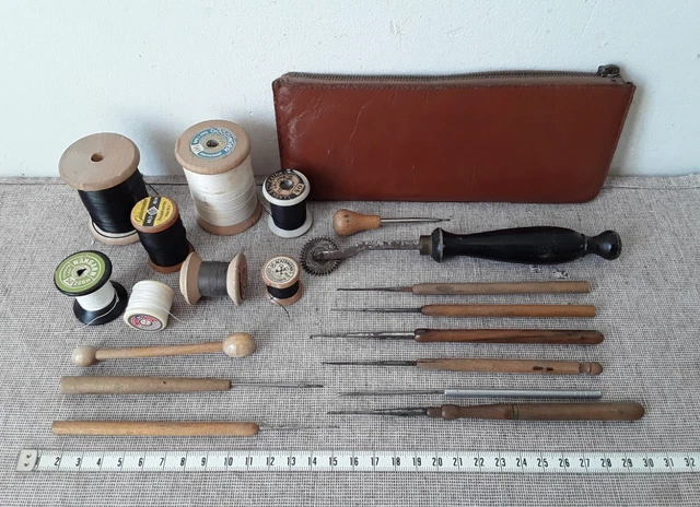 Antik Nähzubehör Schneider Werkzeug - nähen stricken Nähutensilien Garnspulen