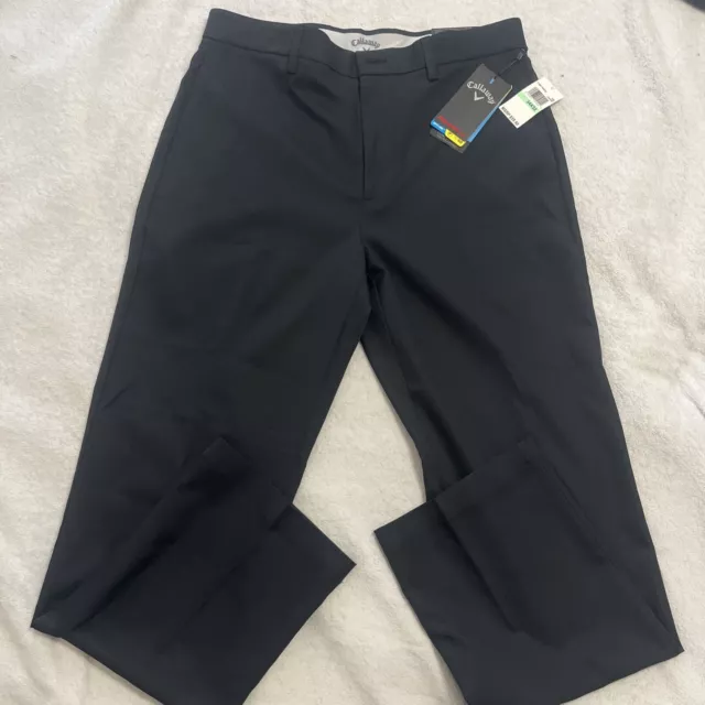 NWT Men's Callaway Pro Spin 3.0 Golf Pants 34x32 BLACK Opti Dri  UPF 50 Slacks