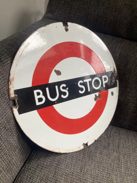 1960’s/70’s London Transport Enamel Bus Stop Sign