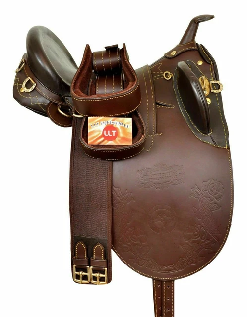 Silla de Montar para Caballo en Piel Verdadera Stock Australiano Talla 14 a...