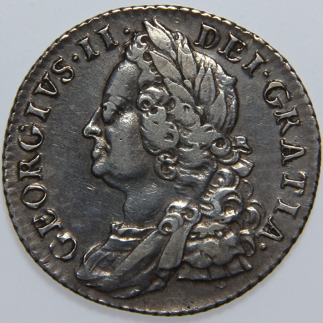 1758 Great Britain 1 Shilling, Cleaned, -K1262-
