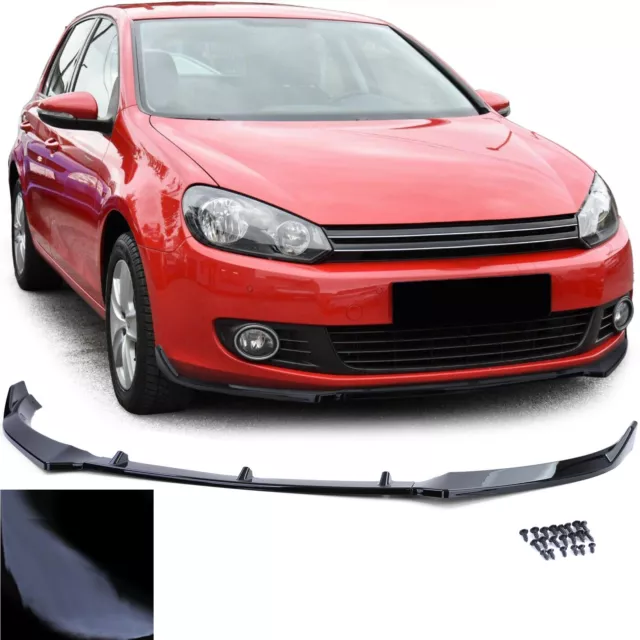 Lippe Frontspoiler Spoiler Schwarz Glanz für VW Golf 6 VI ab 2008-2012