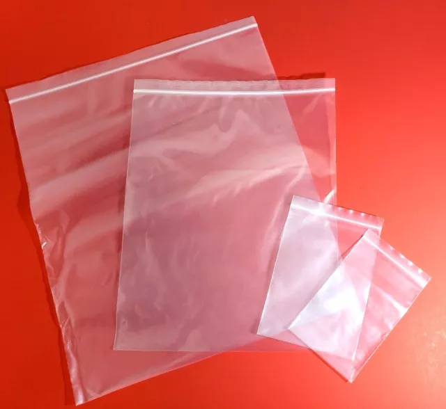 Clear 4-Mil Zip Close Top Bags Heavy-Duty Reclosable Plastic Zipper Poly Ml Mm