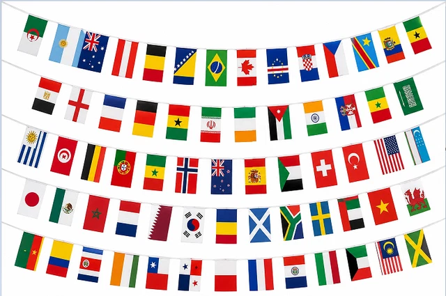 11 METRES WORLD Cup 2026 Football Bunting 48 Country Flags Double Sided 11-metres-world-cup-2026-football-bunting-48-country-flags-double-sided