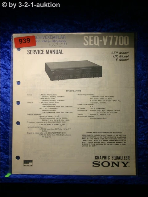 Pièces détachées Sony SEQ-V7700 amplificateur