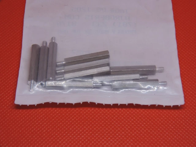 Qty 10: WJ Roberts Aluminum 4-40 Male Female x 1" Standoff Length w/ 3/16" Hex