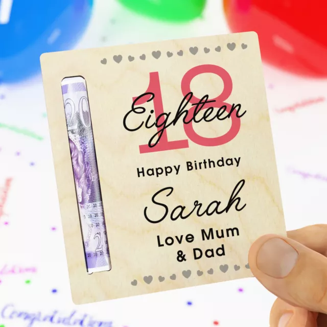 Personalised 16th 18th 21st Birthday Gifts Money Holder Wallet Daughter Girl Her