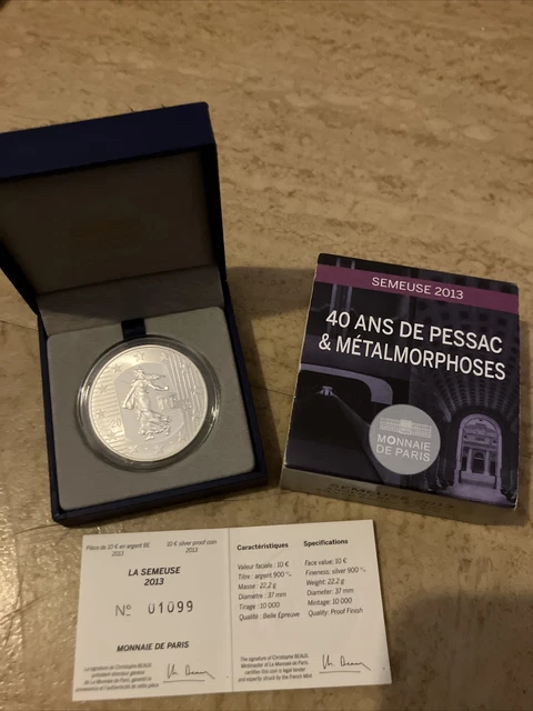pièces de monnaie argent dix euros la semeuse 2013