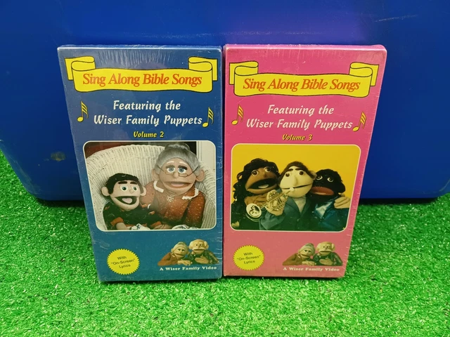 sing-along-bible-songs-vhs-lot-2-featuring-the-wiser-family-puppets