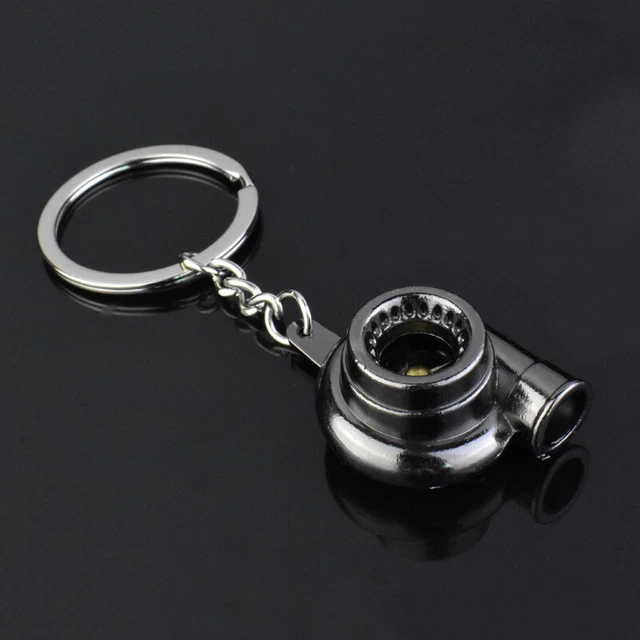 Metal Keyring Turbocharger Keychain Auto Turbo Blower Key Chain,Black,1PCS,QIA21