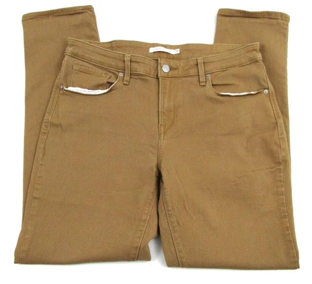 Levi's Classic Mid-Rise Skinny-Leg Women's Size 12 Brown Cotton Denim Jeans