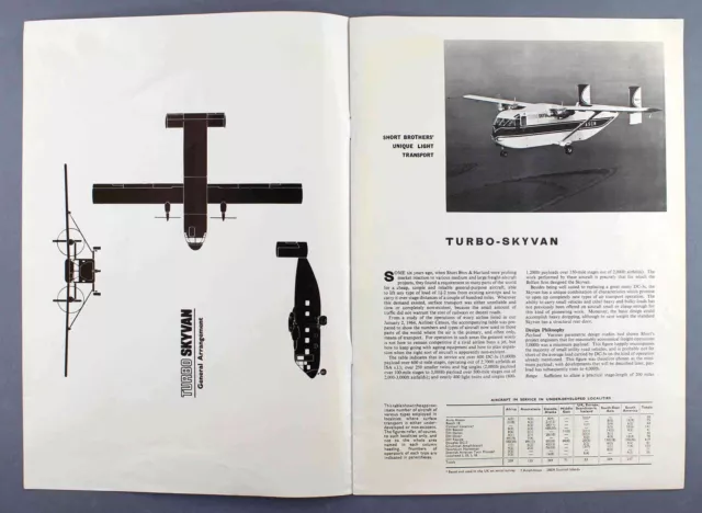 Shorts Turbo Skyvan Manufacturers Brochure 1964 Cutaway Vintage Airline 3