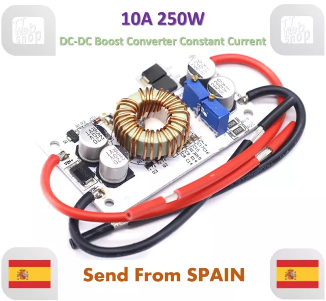 10A 250W DC-DC Boost Converter Constant Current Mobile Power Supply LED Driver