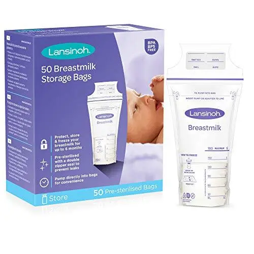 Bolsas de almacenamiento de leche materna Lansinoh bolsas de leche materna para uso en nevera o congelador,