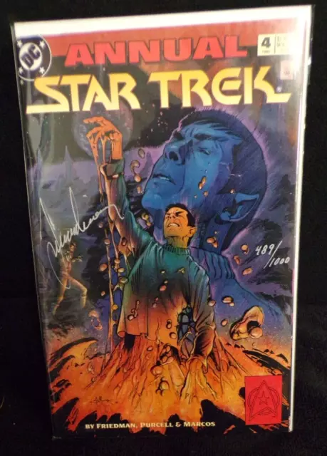Star Trek Annual #4 Dc Comics Signed By Leonard Nimoy Jsa Certified Spock