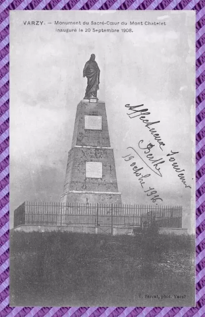 CPA - 58 - VARZY - Monument to the Sacred Heart of Mont Chatelet