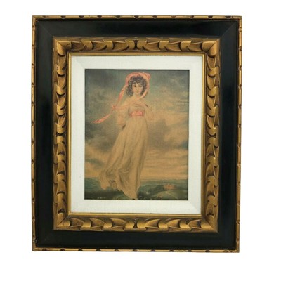 Vtg Thomas Lawrence Pinkie Painting Framed Art Black & Gold 15" x 17" Victorian