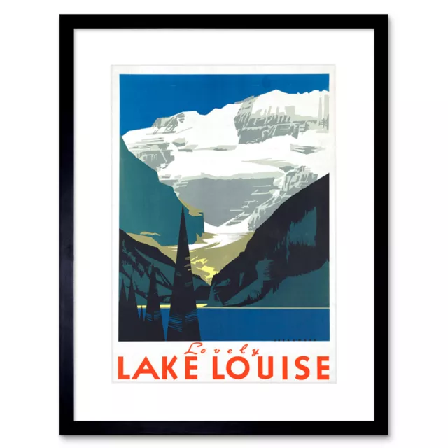 Travel Canada Rockies Mountains Rocky Lovely Lake Louise Framed Print 9x7 Inch