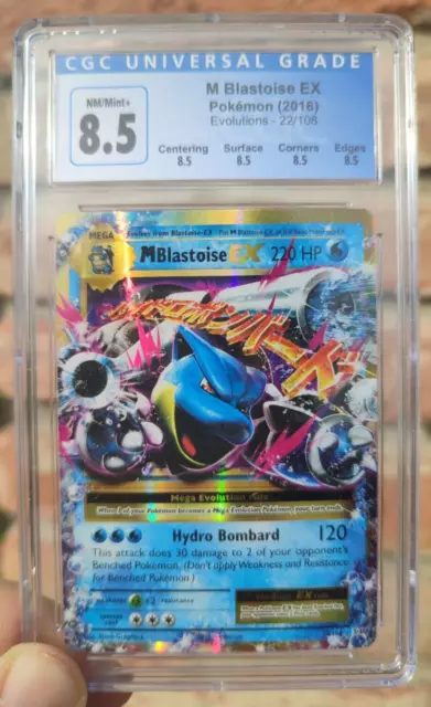 Pokemon XY M Blastoise EX Evolutions Holo CGC PSA BGS 8.5 NM MINT+ ENG #22/108