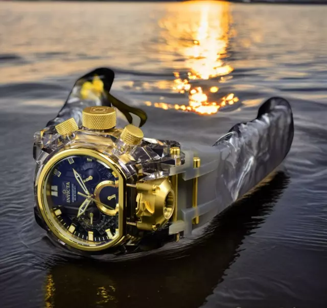 Invicta Bolt Bolt Zeus Magnum Anatomic Gold Bezel Men's Chronograph Quartz Watch