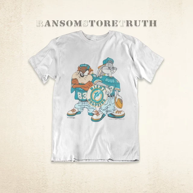 Miami Dolphins T Shirt NFL Football Team Funny White Vintage Style Printed