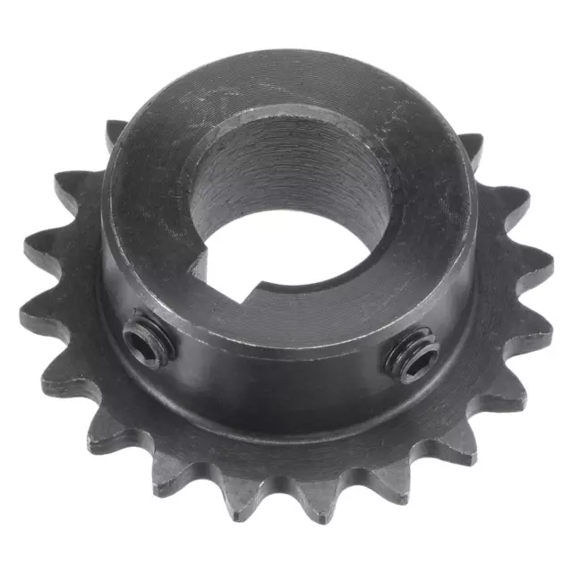 20 Teeth Sprocket 1/4" Pitch, 16mm Bore Carbon Steel, Keyway with Set Screws