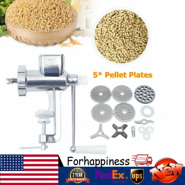 Máquina fabricante manual de alimentos para mascotas molino de pellets para alimentación doméstica 1.5 + 2 + 2.5 + 3 + 8 mm