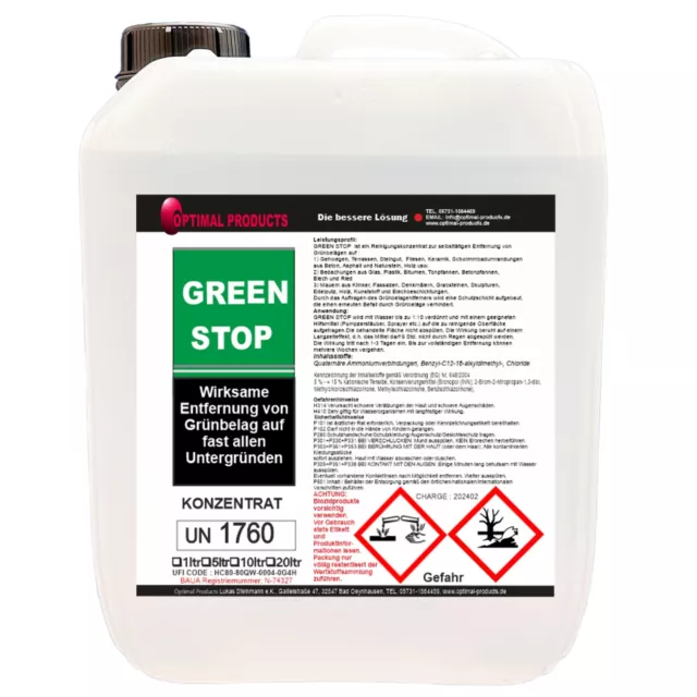 Green Stopp Steinreiniger  20 Liter HOCH KONZENTRIERT