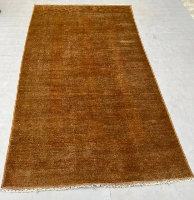 Hermosa alfombra turcomana oriental nómada de lana pura hecha a mano 286x125 cm