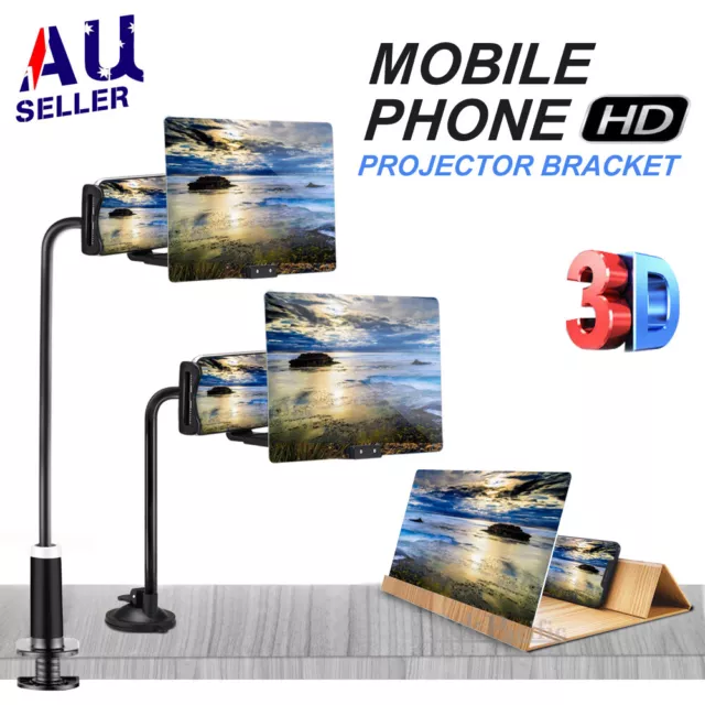 NEW 3D Mobile Phone Screen Magnifier 12" HD Video Amplifier for Smartphone Stand