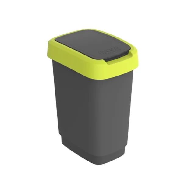 Mülleimer  Mülltrennung Abfallbehälter Recycling Abfallsammler Schwarz-Limone