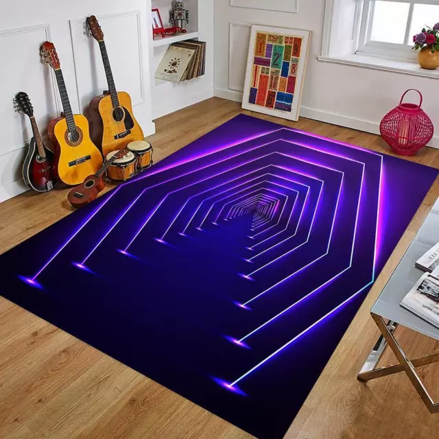 Alfombra estilo luces 3d, alfombra con ilusión para juegos, área de... 2