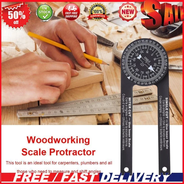 Woodworking Tool Protractor with Marking Pencil Accurate Carpenter Angle Finder