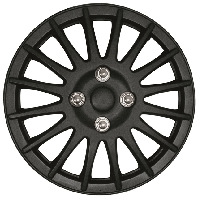 Streetwize Lightning 14 Inch Wheel Trim Set Matt Black Set of 4 Hub Caps Covers