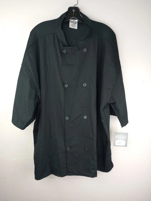 Mercer Culinary Men's 2X Black Cooks Jacket Open weave knit back RN 142955
