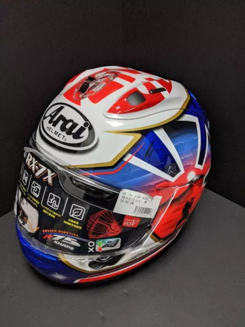 Arai RX-7X Pedrosa Samurai Spirit Blue Full Face Helmet(Asian Fit)  Size M  New