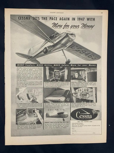 Magazine Ad* - 1947 - Cessna 120 Airplane - (#3)