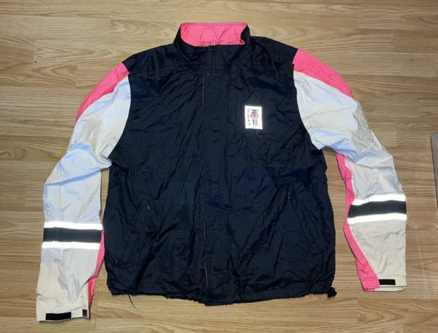 Giacca top tuta Nike International | Vintage anni '90 abbigliamento sportivo nero rosa vintage vintage