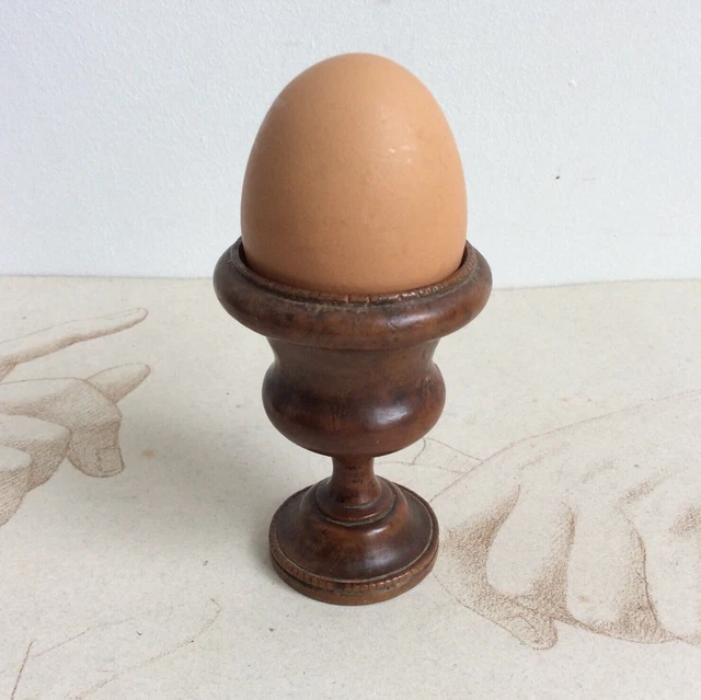 Lot De 2 Coquetiers En Bois D'olivier Tourné - Pièces Uniques Faites Main, Design Naturel