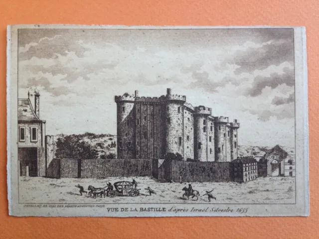 cpa engraving drawing litho 75 - PARIS view of the BASTILLE in 1655 Engraving Drawing
