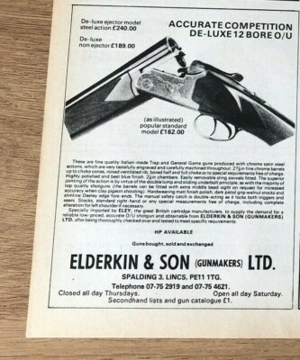 Accurate Competition De Luxe 12 Bore STGUN111 Advert5x4" Elderkin & Son Ltd 