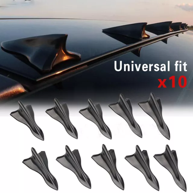 Universal 10X Shark Fin Diffuser Vortex Generator Car Wing Roof Spoiler Bumper