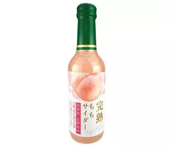 Kanjyuku Momo Cider Ripe Peach Taste Soda 240 ml Product of Japan