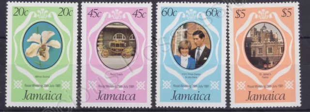 Jamaica Mnh Mint Stamp Set 1981 Royal Wedding Set Sg 516A-519A Wmk Right Crown