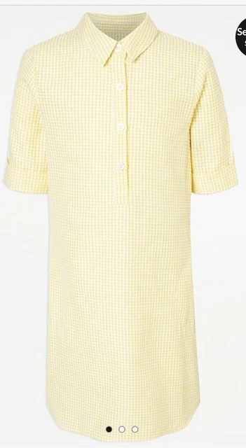 Bnwt Girls Yellow Check Summer School Dress 5-6 Years George