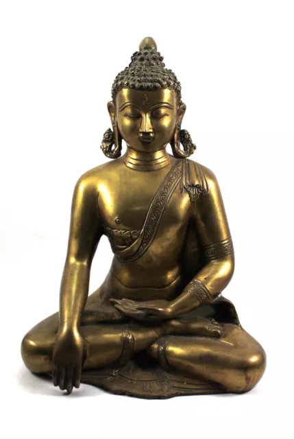 Buddha Brass Statue Meditation Buddhism Handwork Sculpture Idol Figurine Decor