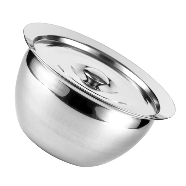 1 set contenitore miscelatore insalata supporto acciaio inox vasca per insalata liscia colpi di miscelazione spezie