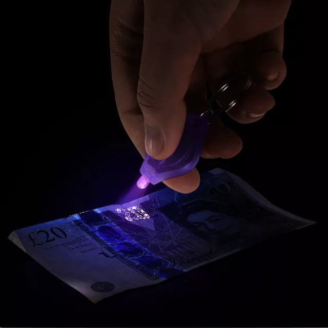 2x Handy Photon Micro-Light Mini LED Keychain Keyring Torch Flashlight UV