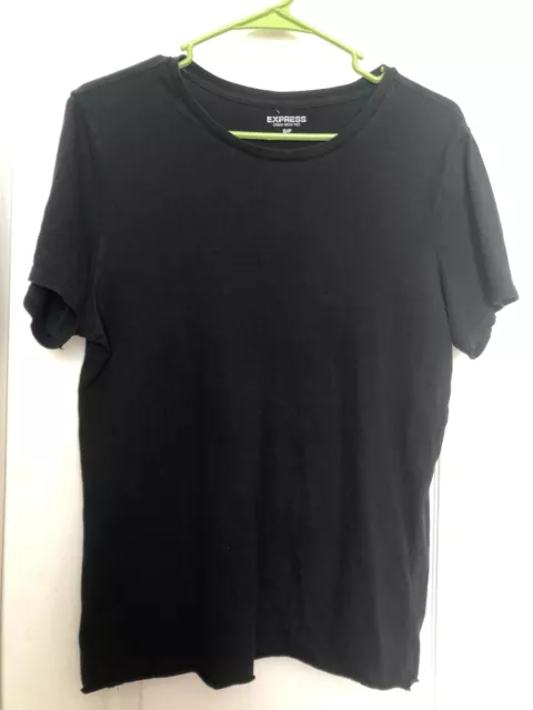 Express Tee Short Sleeve Crew Neck T Shirt Top Women’s Size S Black Blouse